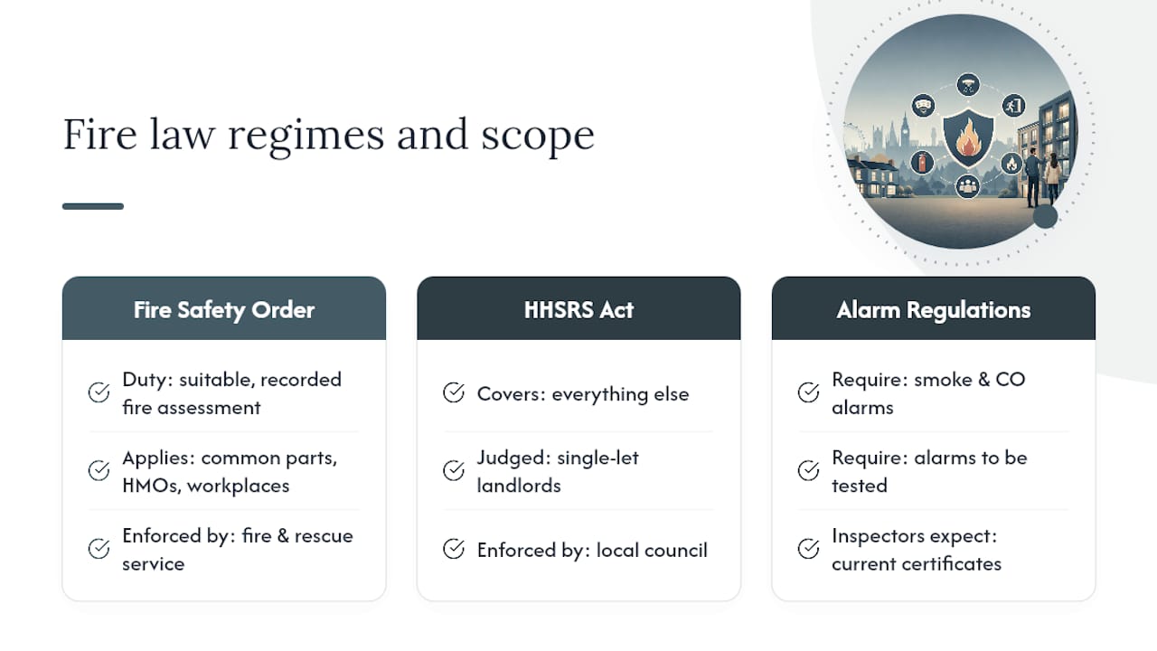 Three overlapping fire safety regimes for landlords