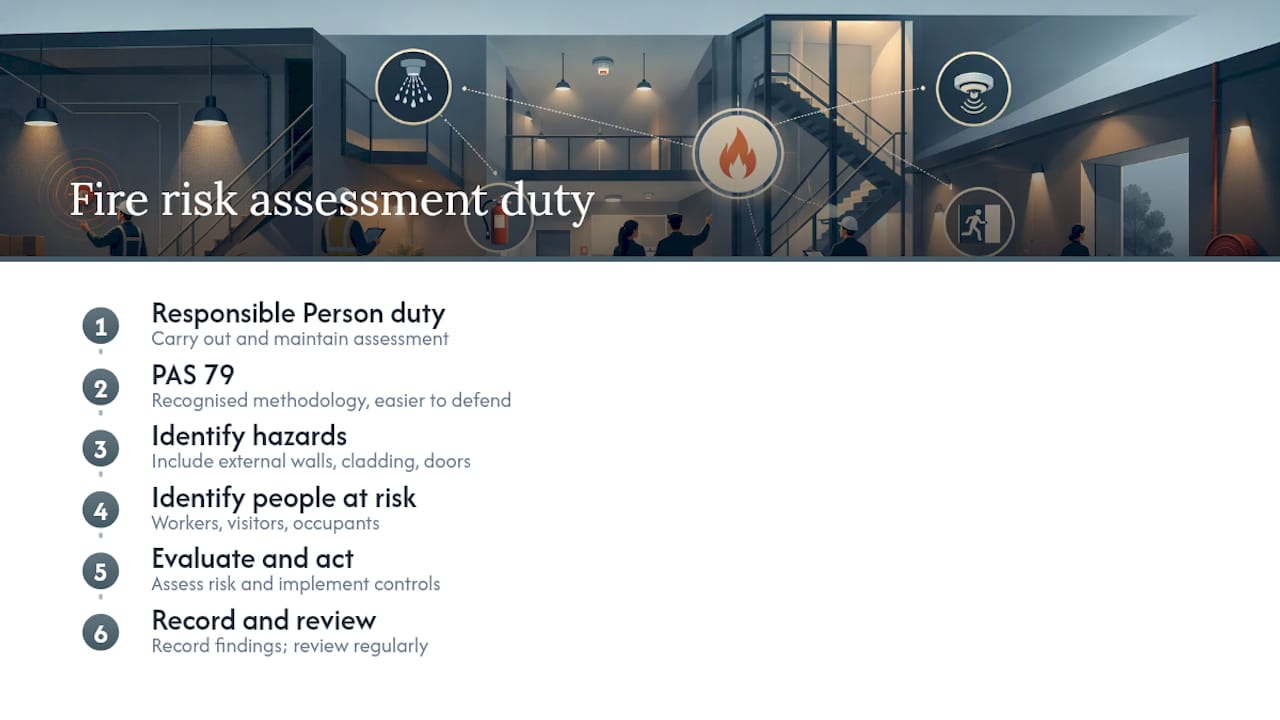 What is the legal requirement for fire risk assessments in the UK? — overview diagram