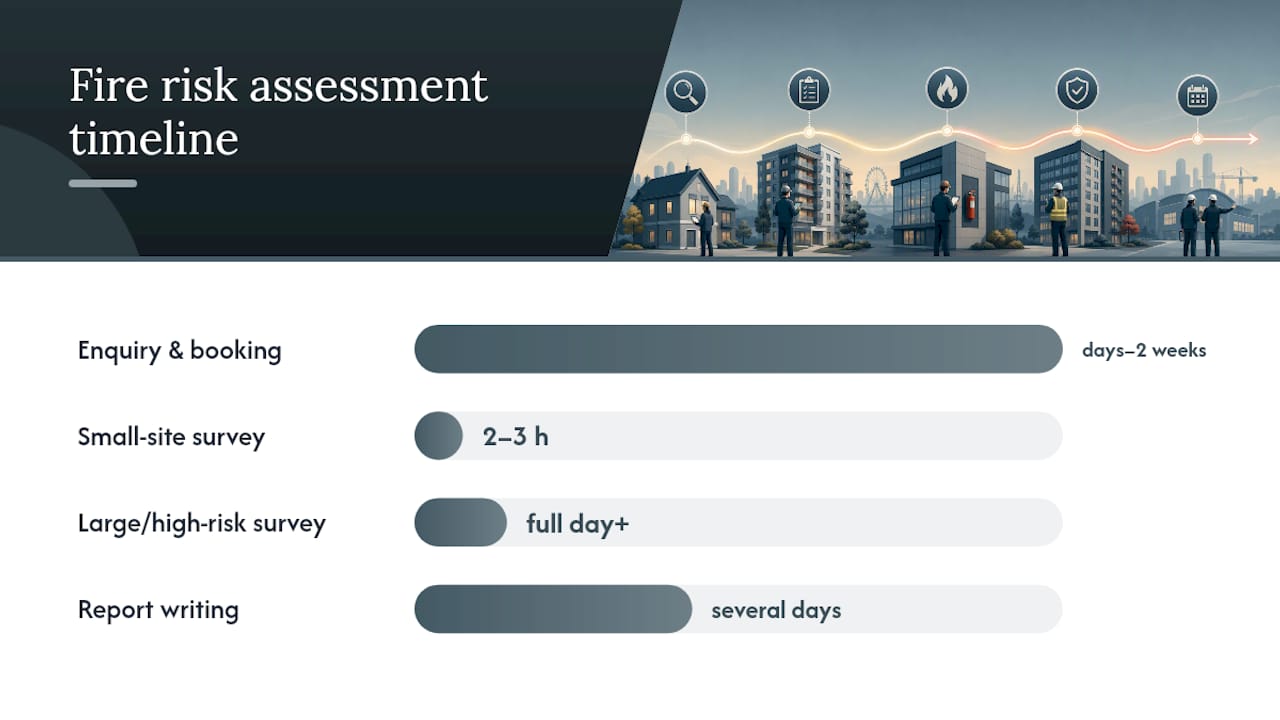 Fire risk assessment timeline and durations