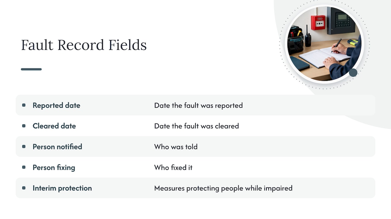 Five key fields for recording alarm faults
